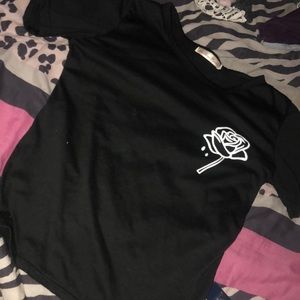 rose cropped tee. Not sure on the brand